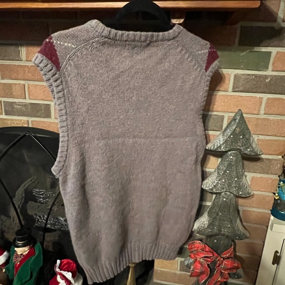 L Vintage 100% Wool Argyle Knit Shetland Sweater Vest Lord Jeff New Zealand - Picture 5 of 10
